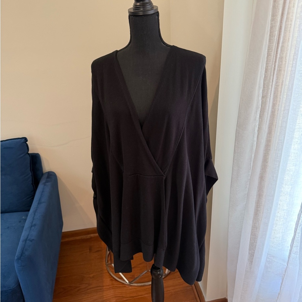 Elegant Black Women's Poncho Sweater